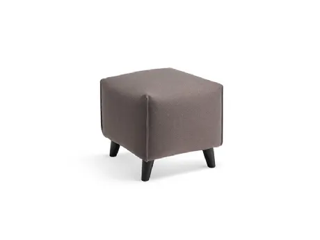 Pouf in tessuto di forma cubica con piedini in legno Iris di Rosini Night