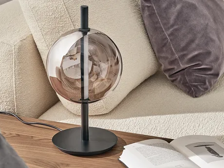 Lampada Sferatus da tavolo in vetro e acciaio di Bontempi