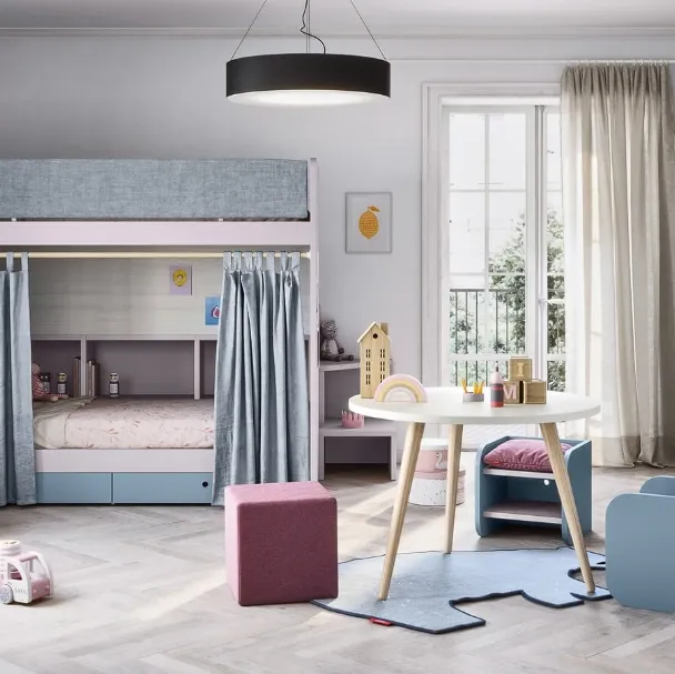 Cameretta con letti a castello Kids space 14 in melaminico di Nidi