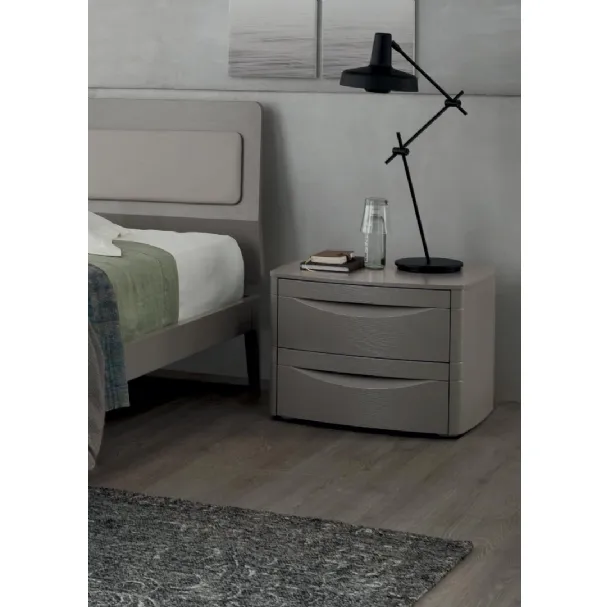 Comodino King in melaminico laccato Grigio di Maronese Acf