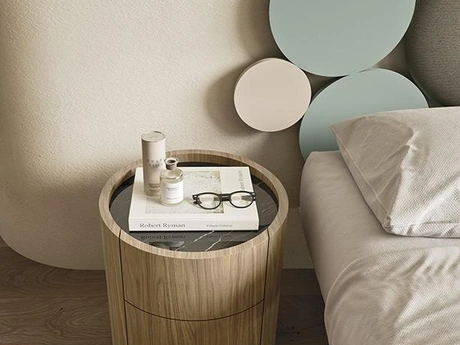 Comodino rotondo Tolo in legno di Mobilgam