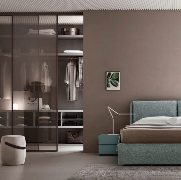 Letto imbottito Ester con box contenitore di Maronese