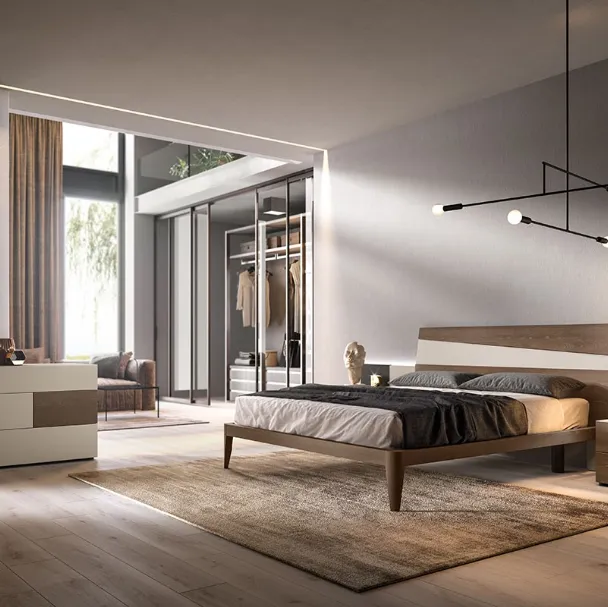 Letto in legno con testiera M06 Icaro e Beta di Mercantini