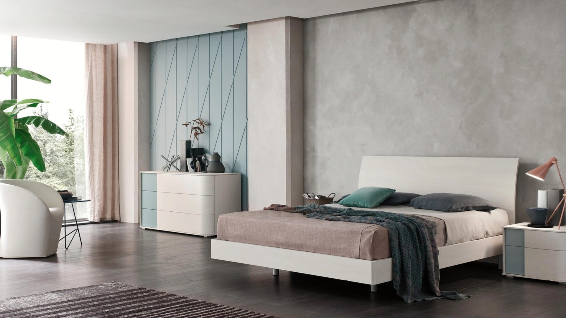 Letto con testiera Vela di Maronese