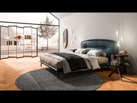 Letto in pelle Romance di Ozzio