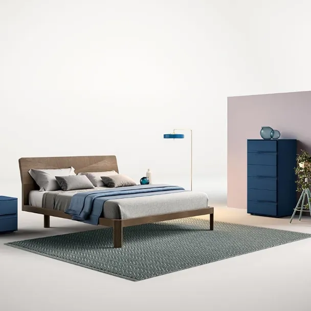 Letto in legno con testiera S02 Apollo e Gamma di Mercantini