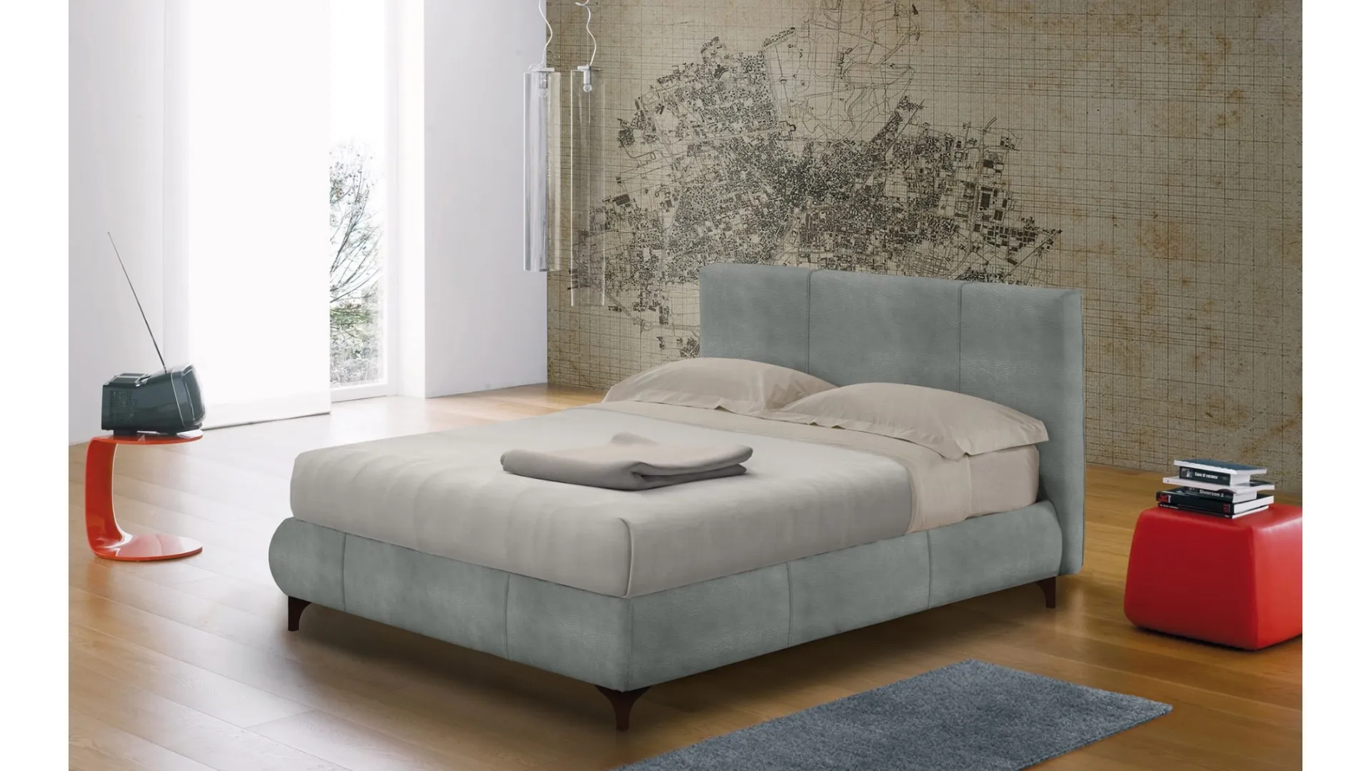 Letto in tessuto imbottito Urban Maxter Due di Altrenotti