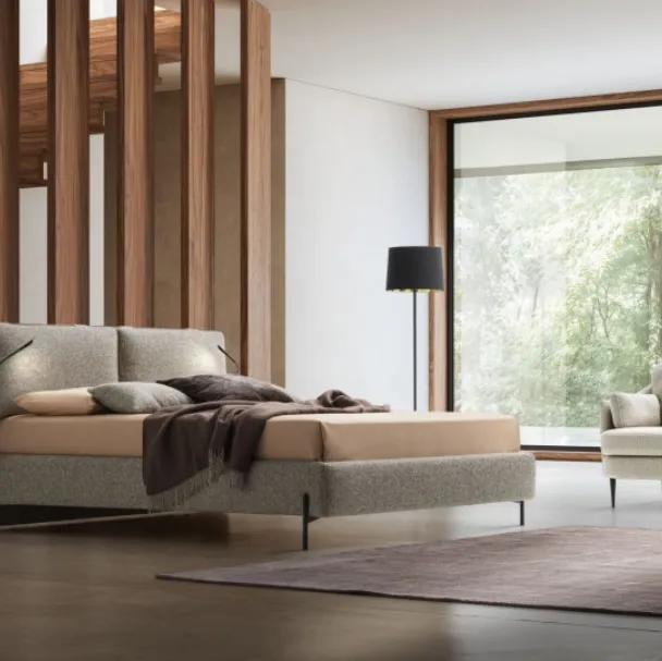 Letto in legno con testiera Wall System Dreaming 05 di Mobilgam