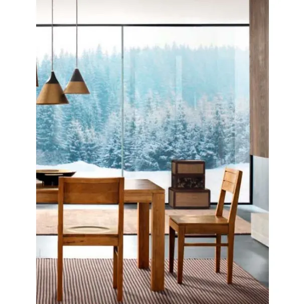 Sedia Tess completamente in legno color miele di FGF Mobili