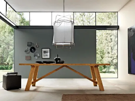Tavolo in legno massello finitura Groove Style di FGF Mobili