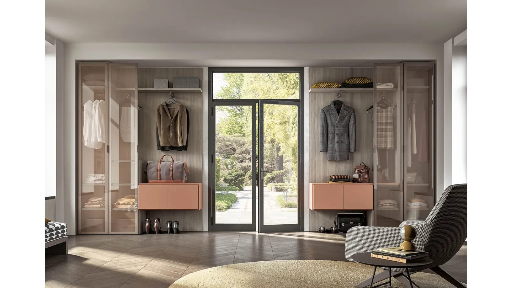 Cabina Armadio con ante battenti in vetro Start su Misura di Clever