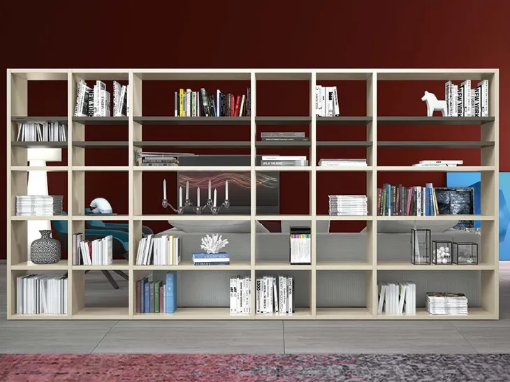 Libreria divisoria dal design semplice e pulito Start Bifacciale di Clever