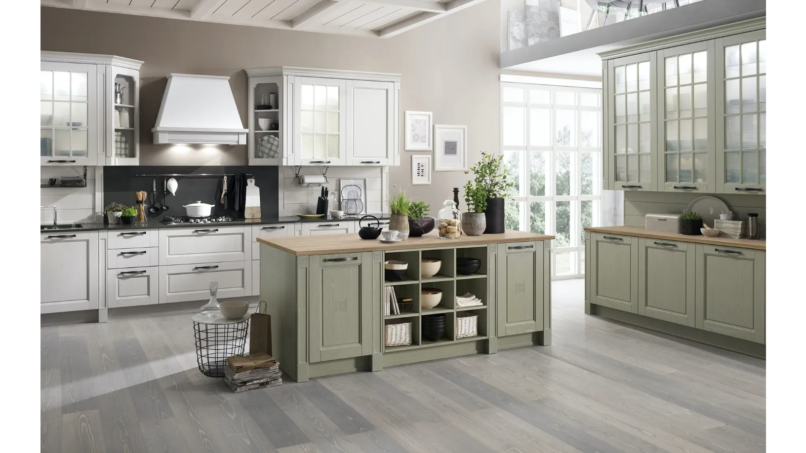 Cucina Classica Virginia Country Chic in Frassino laccato di Stosa