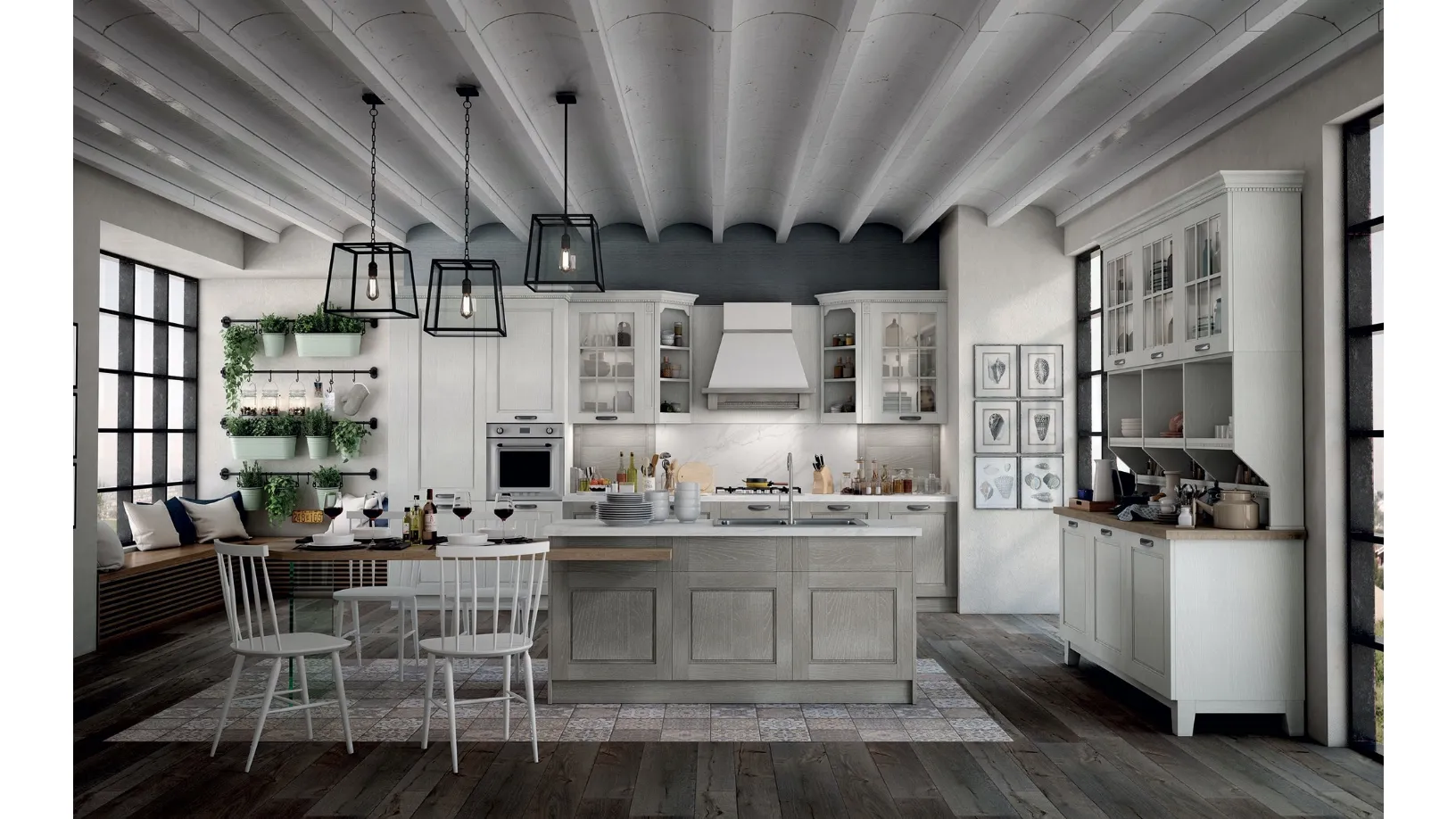 Cucina Classica Virginia Lady Like in Frassino laccato di Stosa
